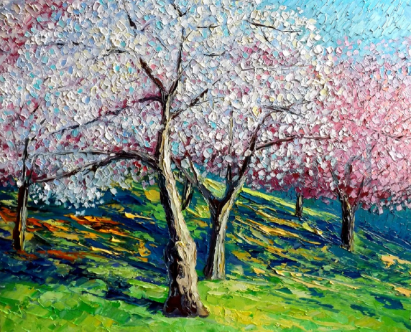 Весенний пейзаж акрилом