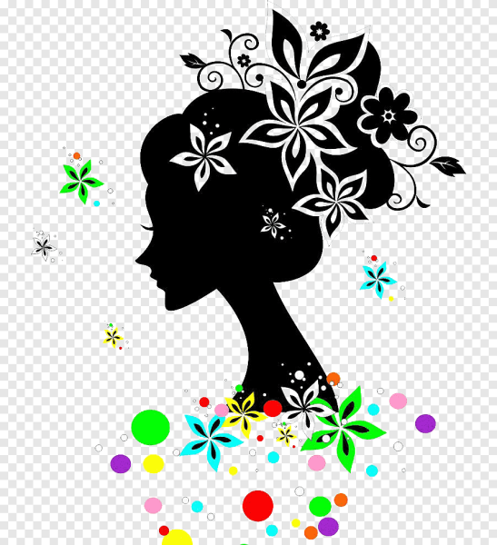 Силуэт девушки с цветами