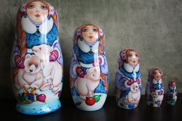 Матрешка Хохлома вектор