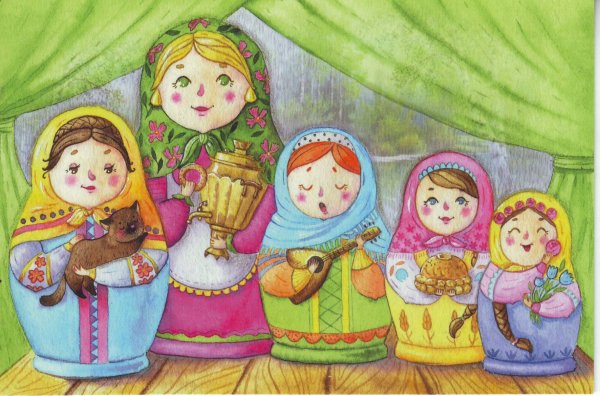 Матрешка зеленая