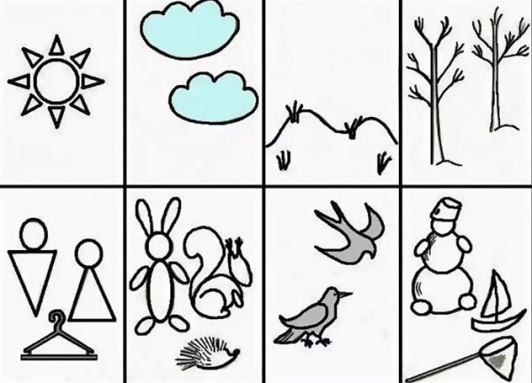 Мнемосхемы по рассказыванию о зиме для дошкольников