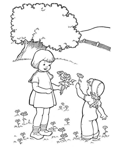 Раскрашивание на тему Весна