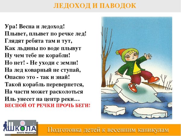 Безопасность на водоемах весной для детей