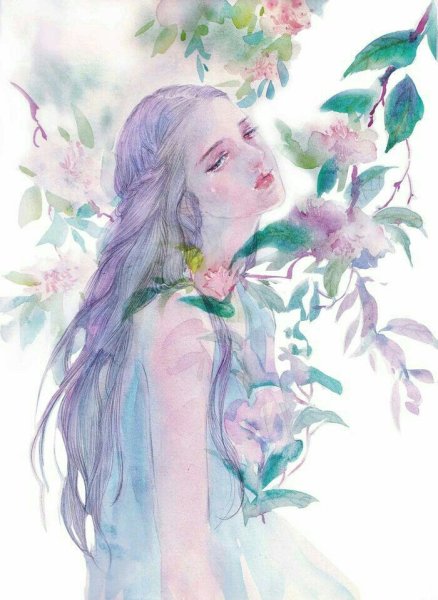 Акварельный арт девушка