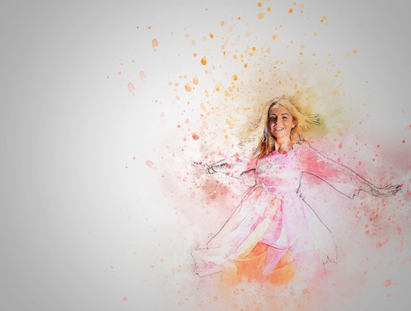 Девушка Весна акварель