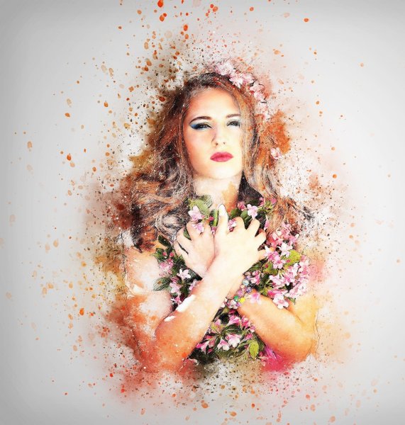 Девушка Весна акварель