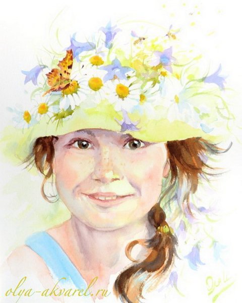 Девушка Весна акварель