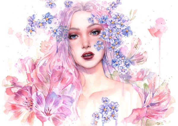 Акварели художницы Ryu Eunja