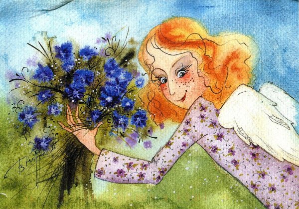 Акварельные весенние иллюстрации