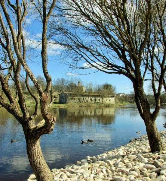 Псков река Великая ледоход