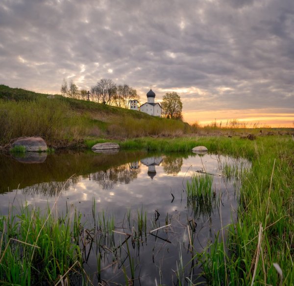 Псков пейзаж весной