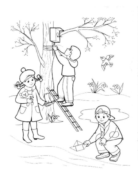 Раскраска Весна для детей