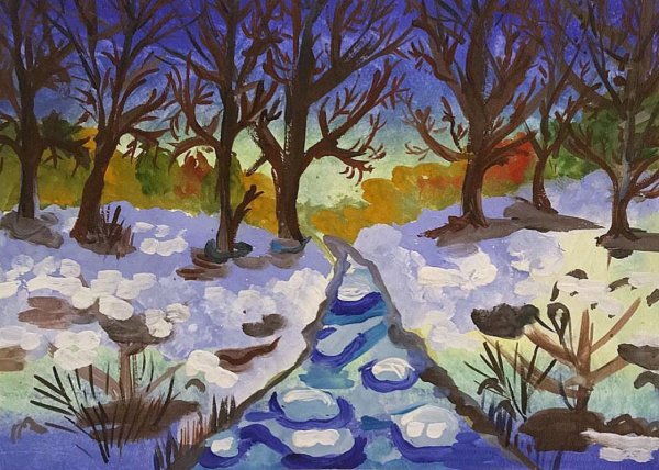 Ранняя Весна акварель