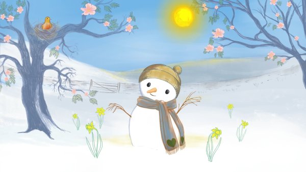 Пейзаж ранней весны для детей