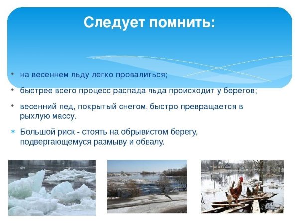 Осторожно лед правила поведения на льду