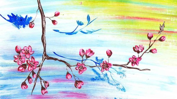 Весна акварелью для детей