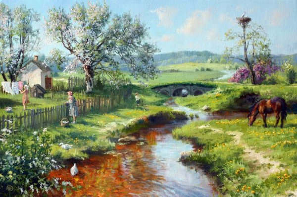 Художник Владимир Жданов Весна в Печорах