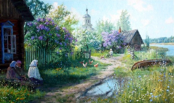 Владимир Жданов деревня лето живопись
