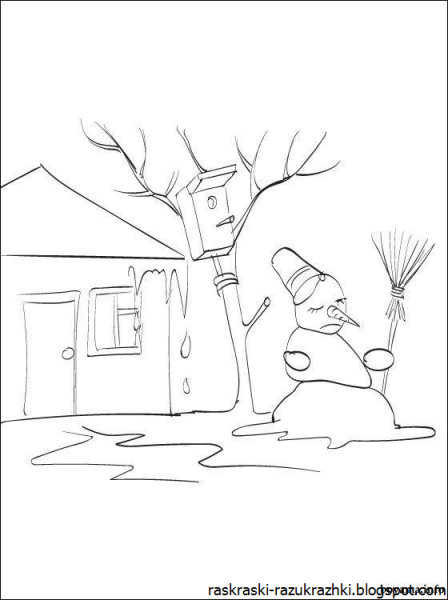 Весенний пейзаж раскраска