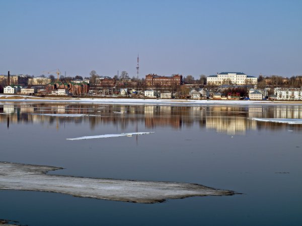 Река Волга Саратов весной