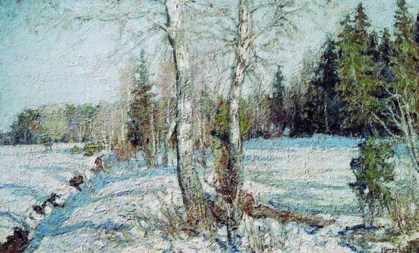 Картина Левитана проталины