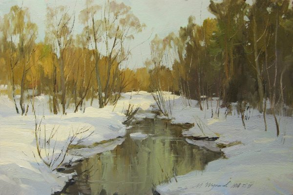 Картина Левитана проталины