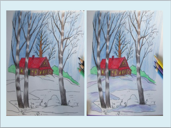 Ранняя Весна рисунок карандашом