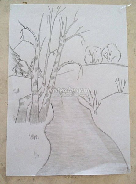 Рисование Весна карандашами