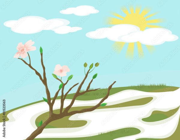 Векторный пейзаж Весна