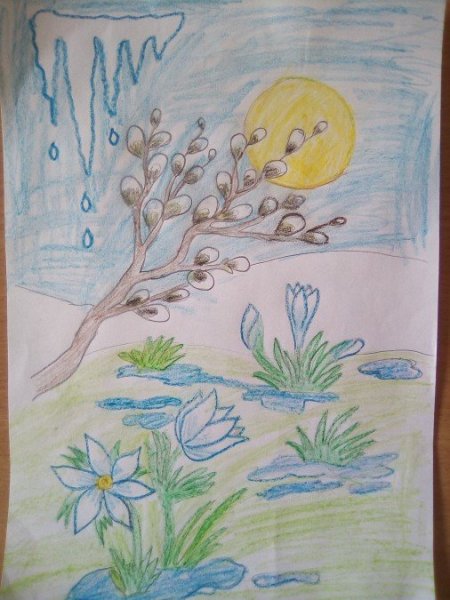 Подснежники рисунок