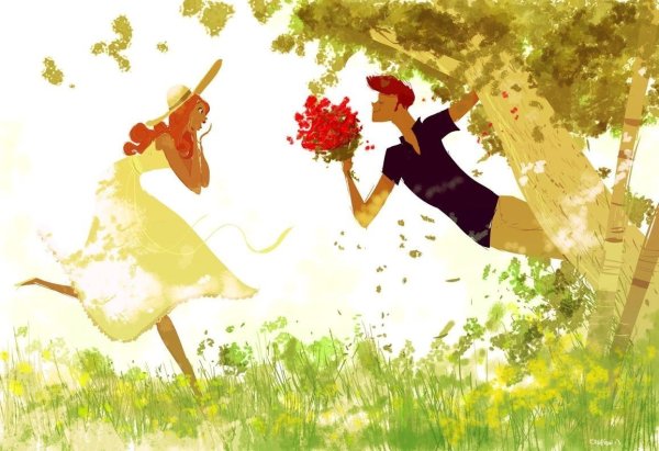 Девушка встречает весну