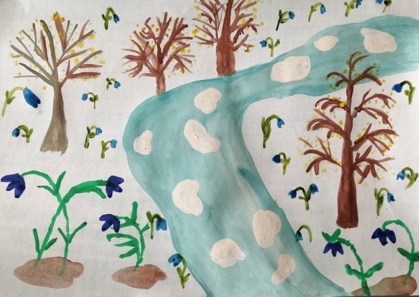 Природа Весна с карандашом