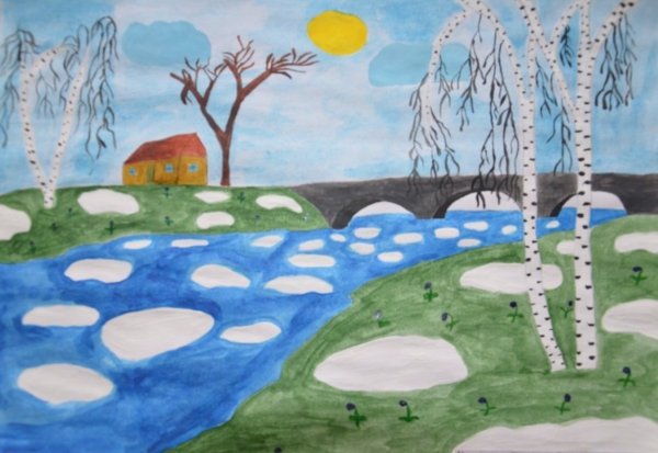 Ранняя Весна рисунок легкий