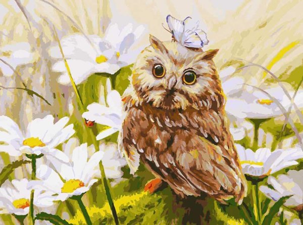 Сова Везучка вышивка алмазная