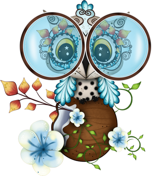 Сова мультяшная в круге