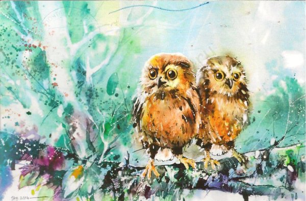 Животные акварелью