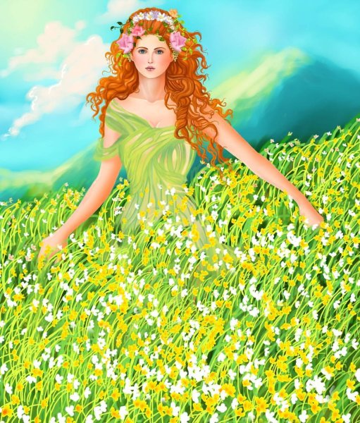 Весна в образе девушки