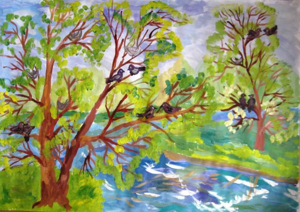 Урок рисования Весна