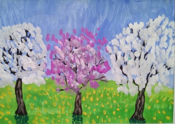 Весна гуашью