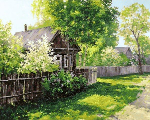 Художник Дмитрий Лёвин картины летняя деревня