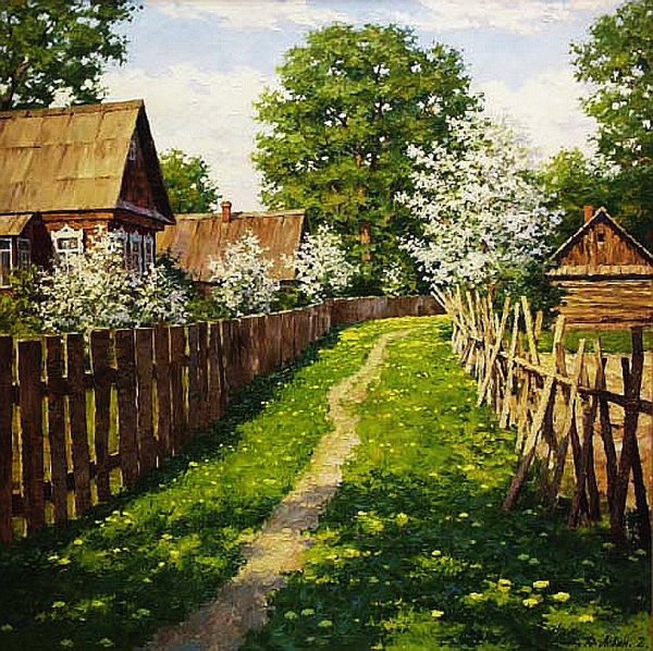 Дмитрий Левин художник картины деревенский пейзаж