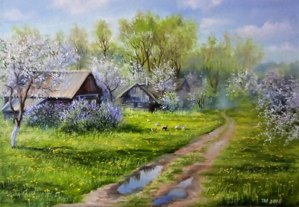 Весна в деревне