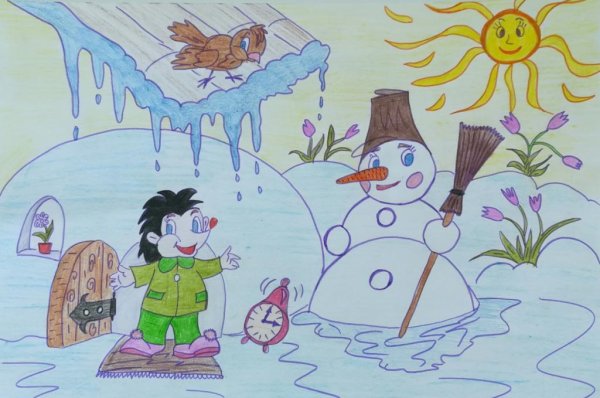 Рисование весеннего пейзажа