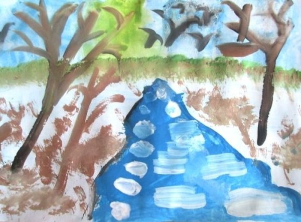 Весенний пейзаж для детей