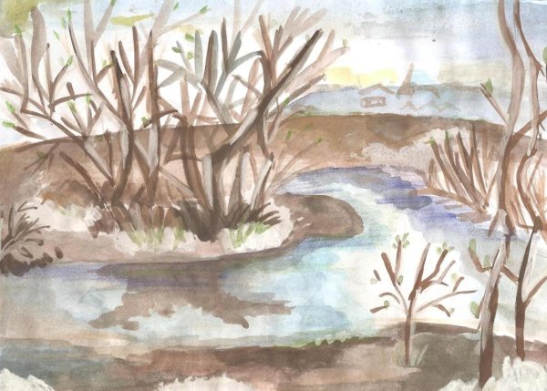 Картину весенние ручьи Федора Тютчева