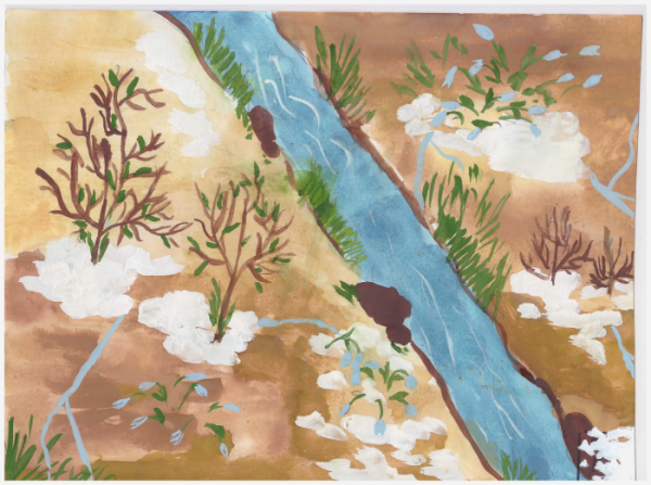 Весенние ручьи гуашью