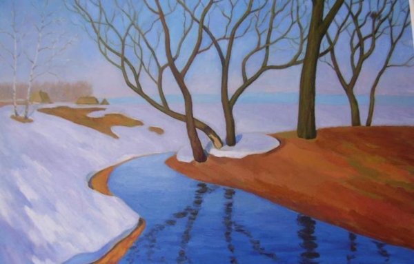 Ранняя Весна рисунок легкий