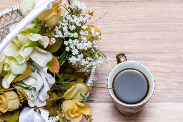 Доброе утро цветы и кофе