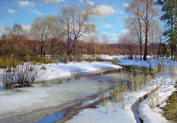 Весна проталины подснежники природа