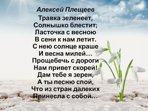 Алексей Плещеев уж тает снег